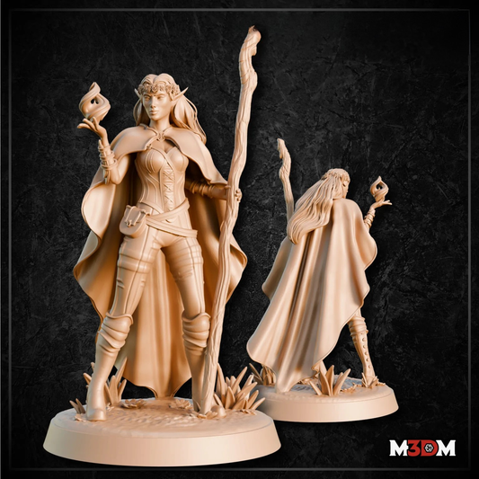 Female Elf Druid Miniature by M3DM