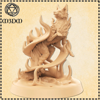 Fire Elemental Fox Miniature by M3DM