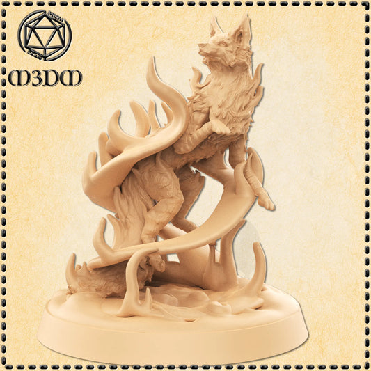 Fire Elemental Fox Miniature by M3DM