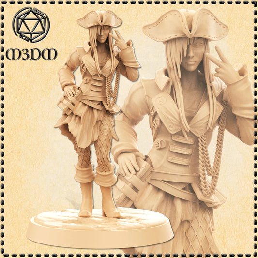 Goth Pirate Wizard Miniature by M3DM