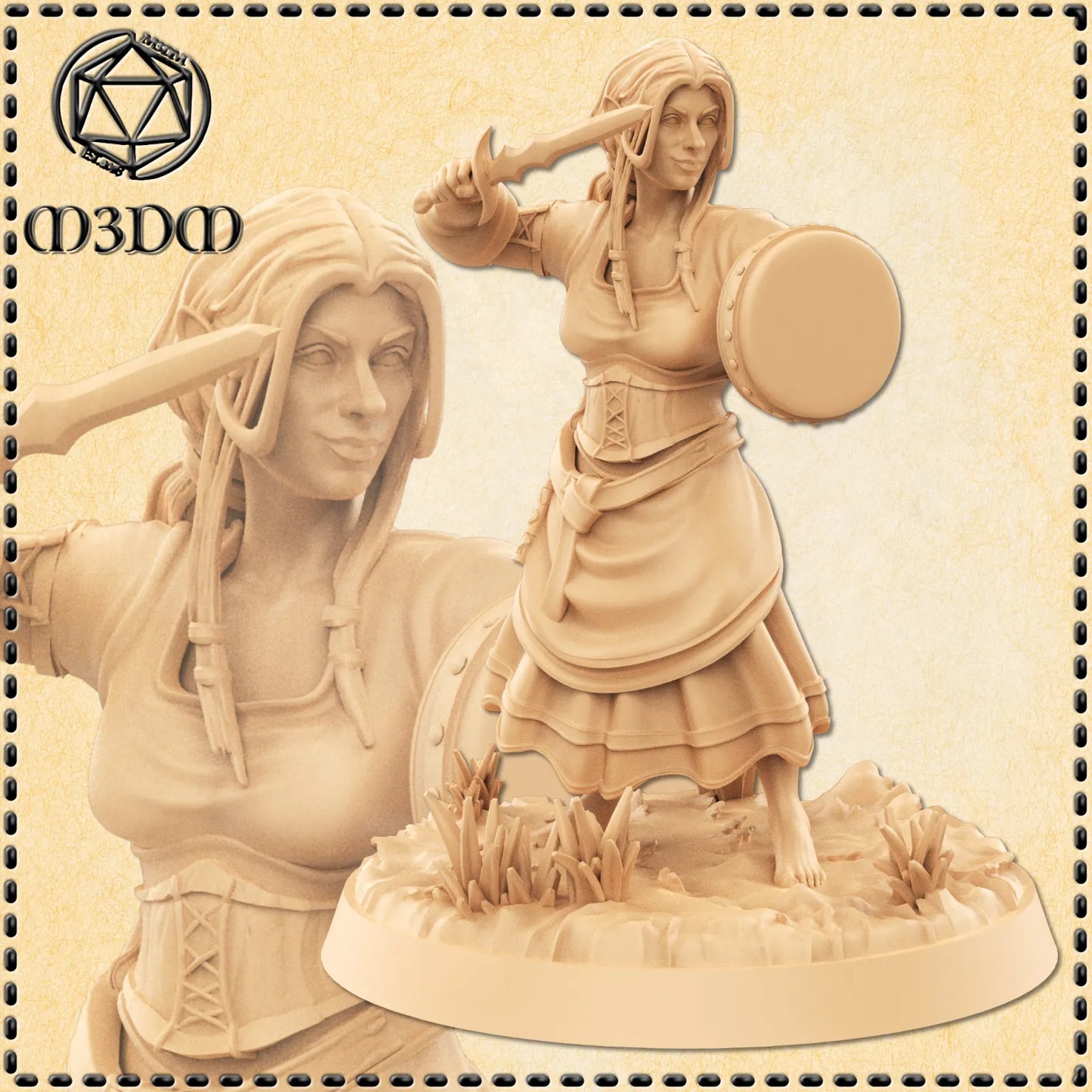 Halfling Bard miniature by M3DM