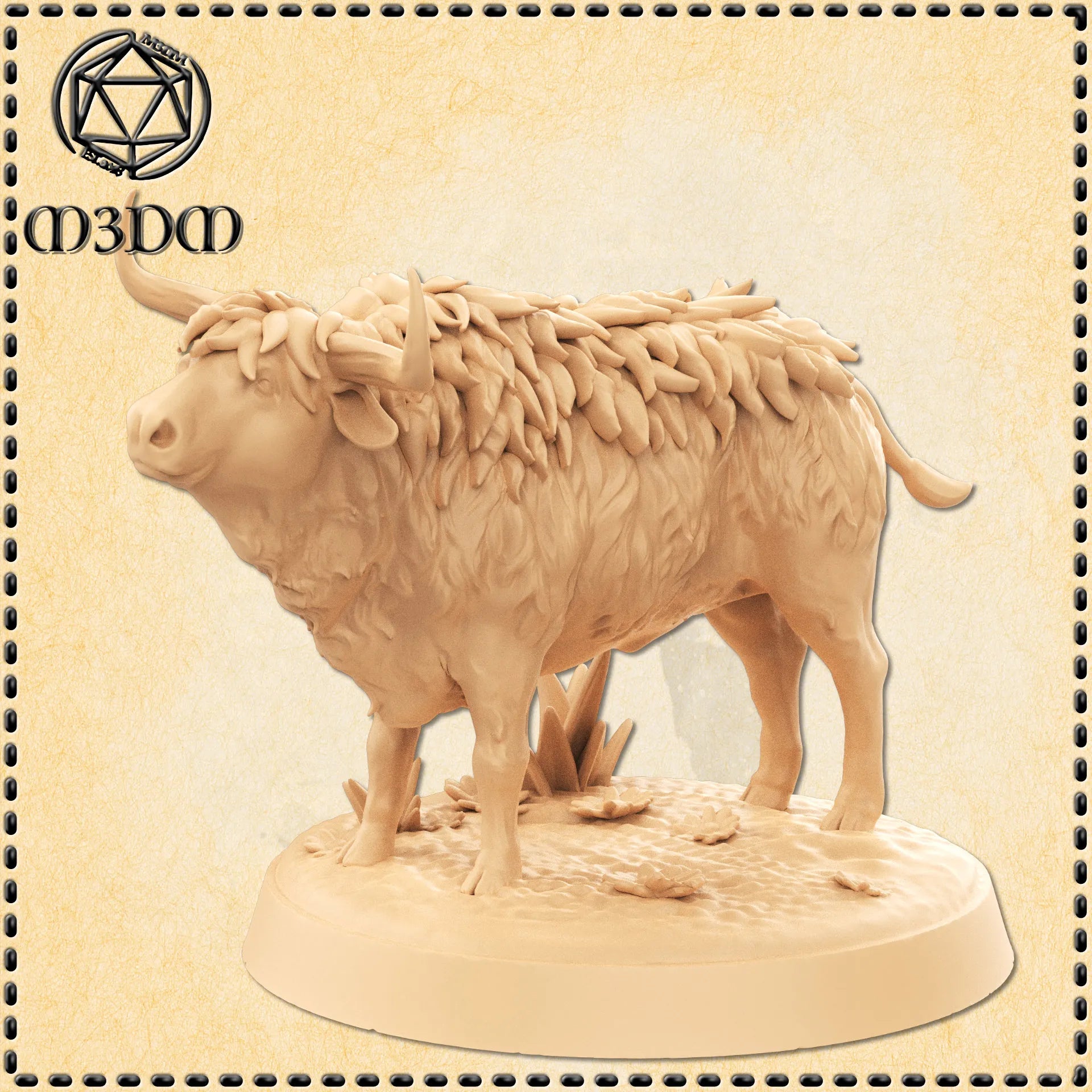Highland Cow Miniature by M3DM – Planar Gateway Miniatures
