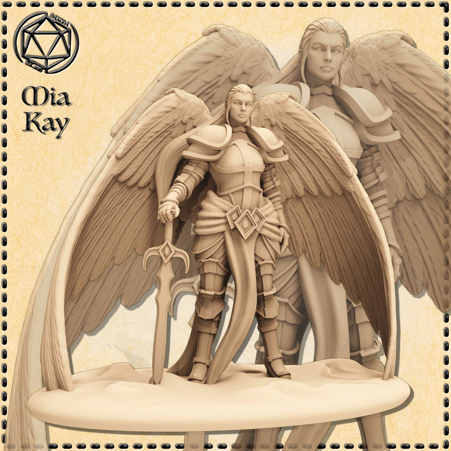 Holy Angelic Paladin miniature by M3DM