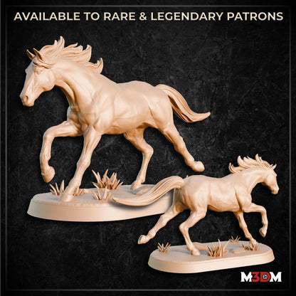 Horse Lord Shield Maiden and Halfling Miniature by M3DM