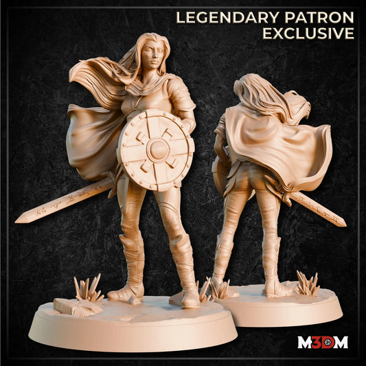 Horse Lord Shield Maiden and Halfling Miniature by M3DM