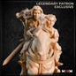 Horse Lord Shield Maiden and Halfling Miniature by M3DM