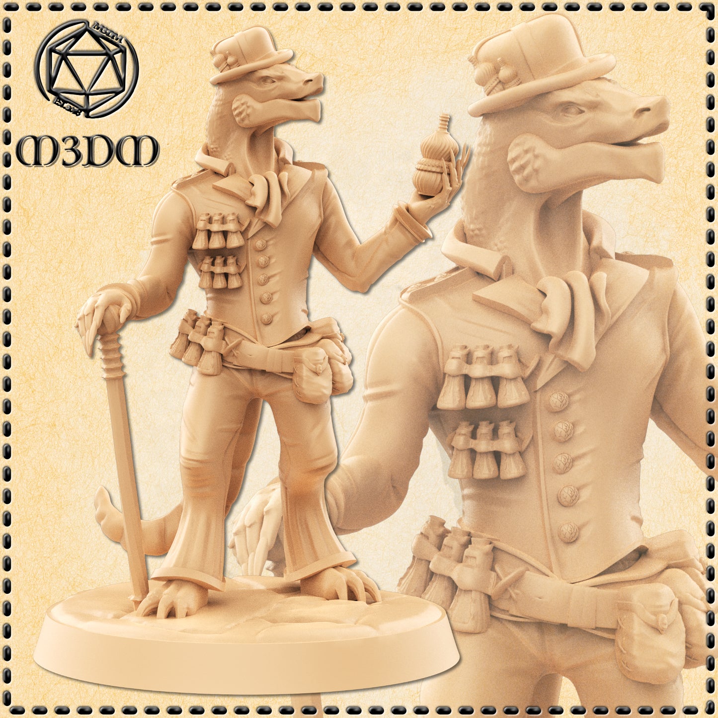 Lizardfolk Snake Oil Salesman Miniature by M3DM