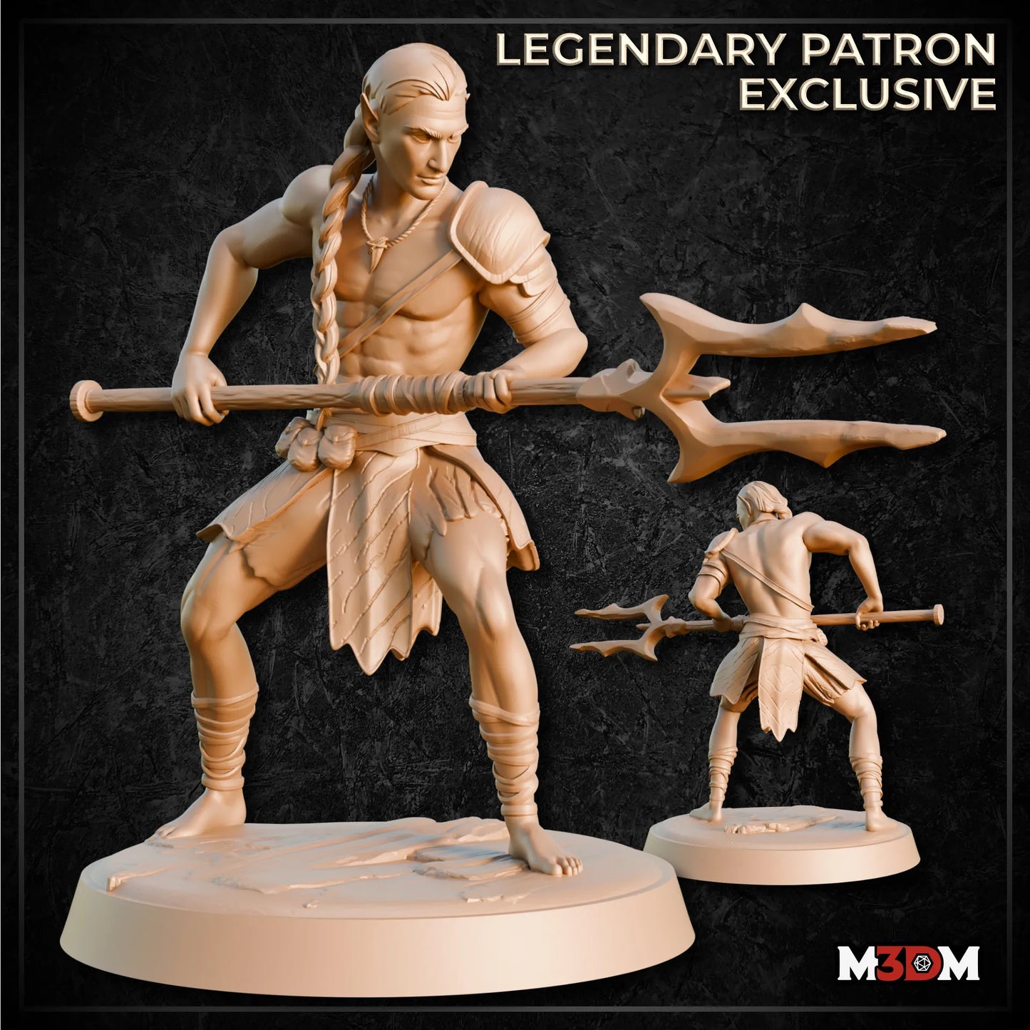 Male Elf Fighter Miniature by M3DM