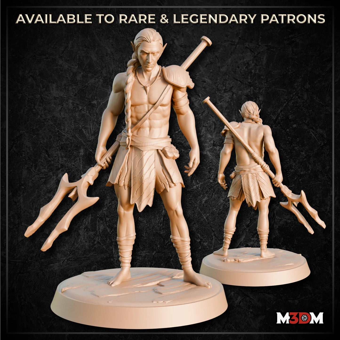 Male Elf Fighter Miniature by M3DM