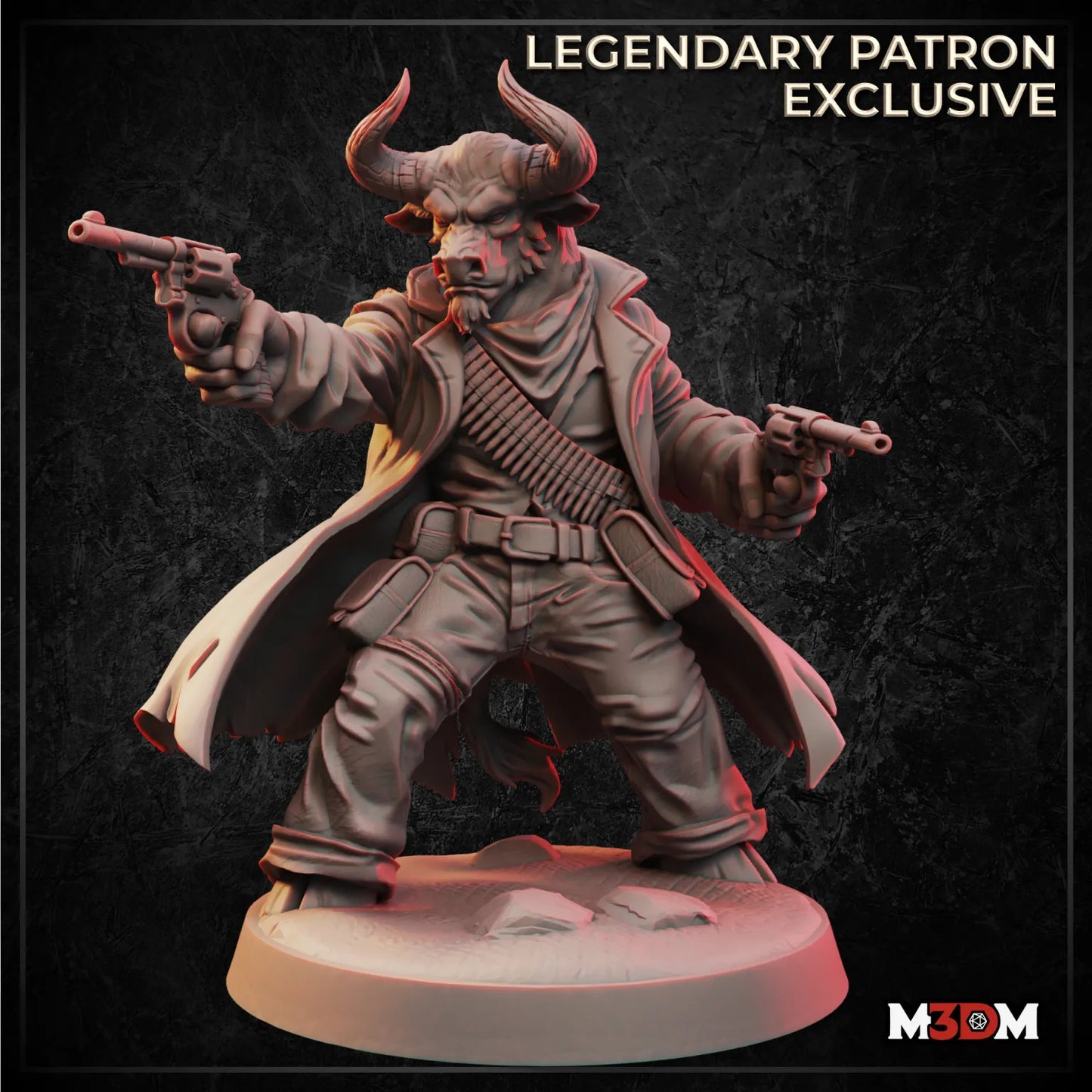 Minotaur Western Gunslinger miniature by M3DM