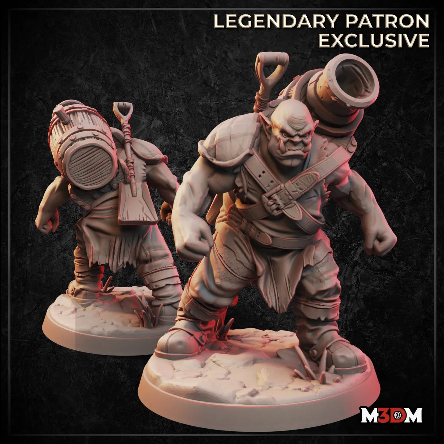 Orc Slinger Artificer miniature by M3DM