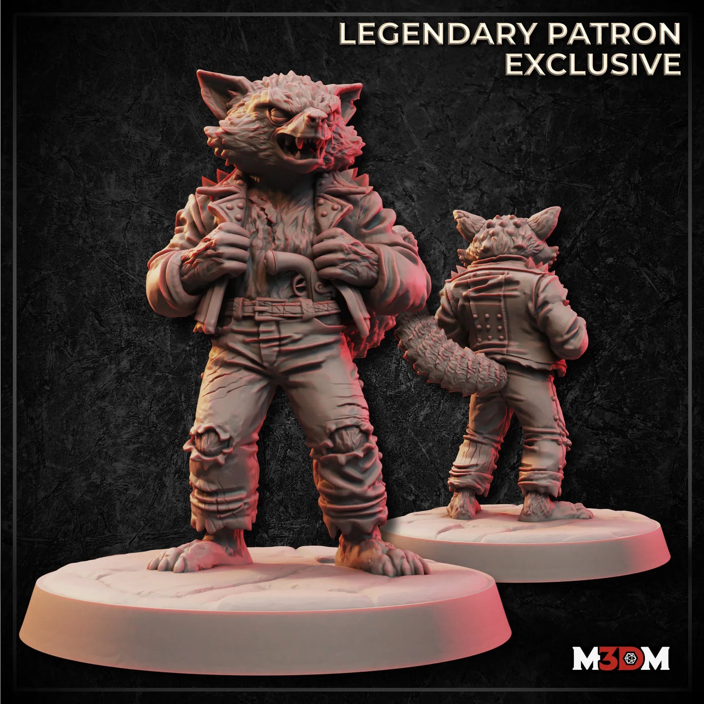 Racoonfolk Rogue miniature by M3DM