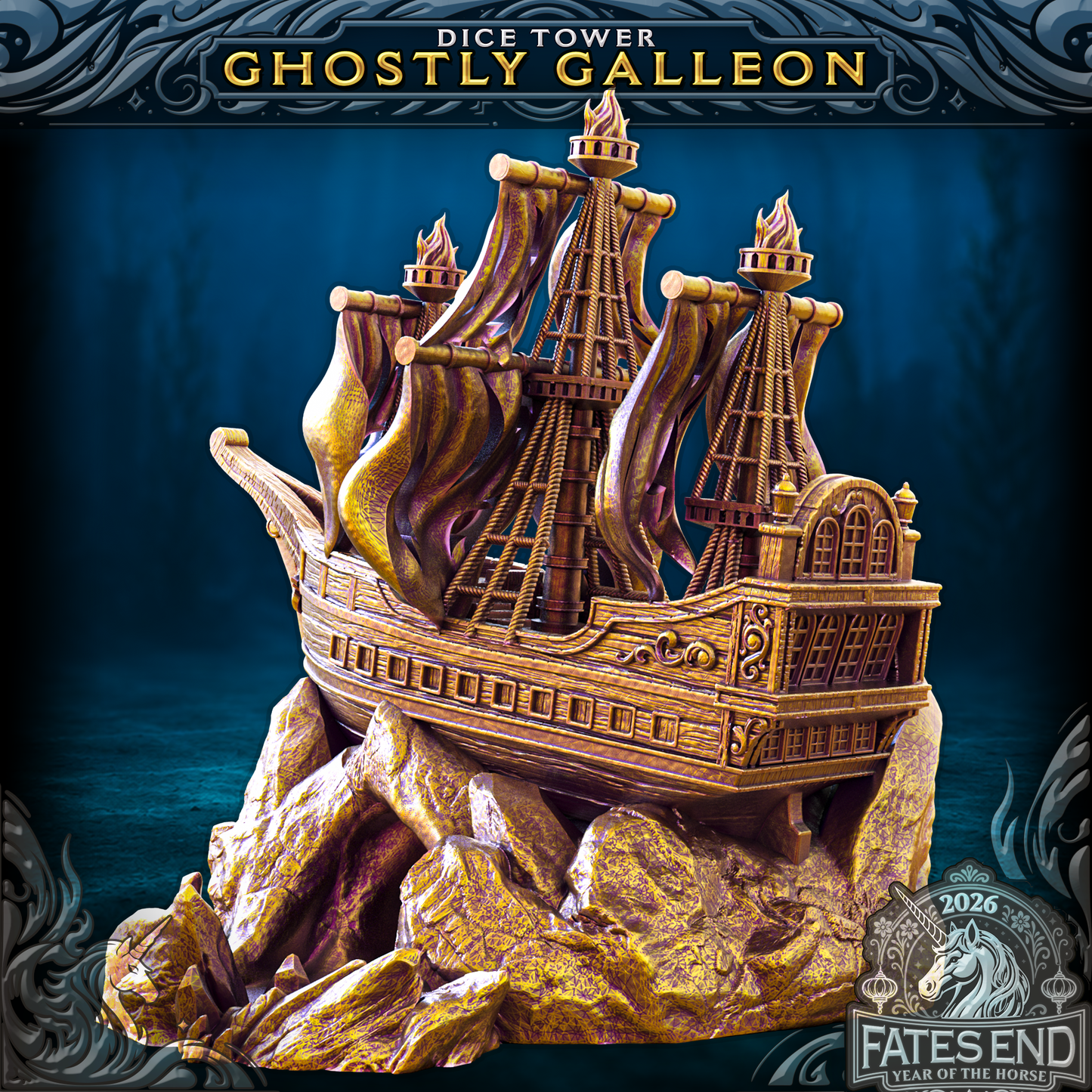 Ghostly Galleon Dice Tower by Fates End