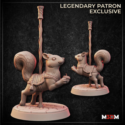 Carousel Horse and Squirrel miniature by M3DM