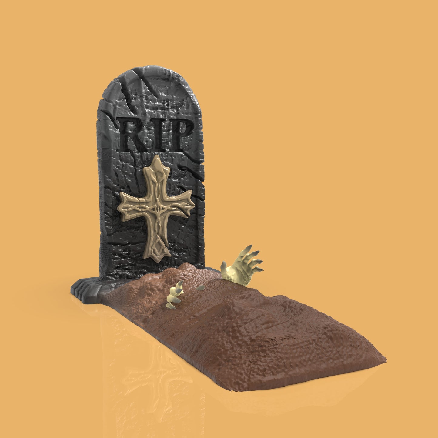 Tombstone with hands