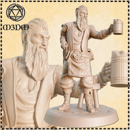 Viking Barkeep Miniature by M3DM