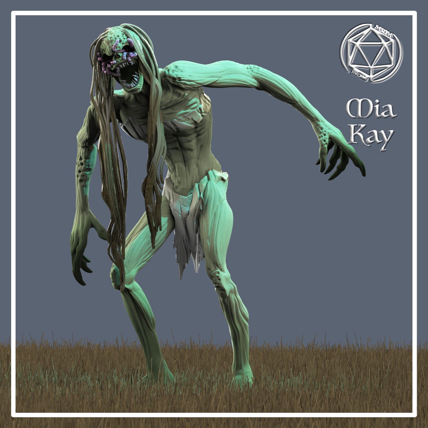 Female Zombie miniature by M3DM