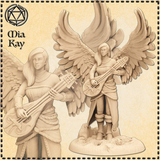Angelic Bard with Lute miniature by M3DM