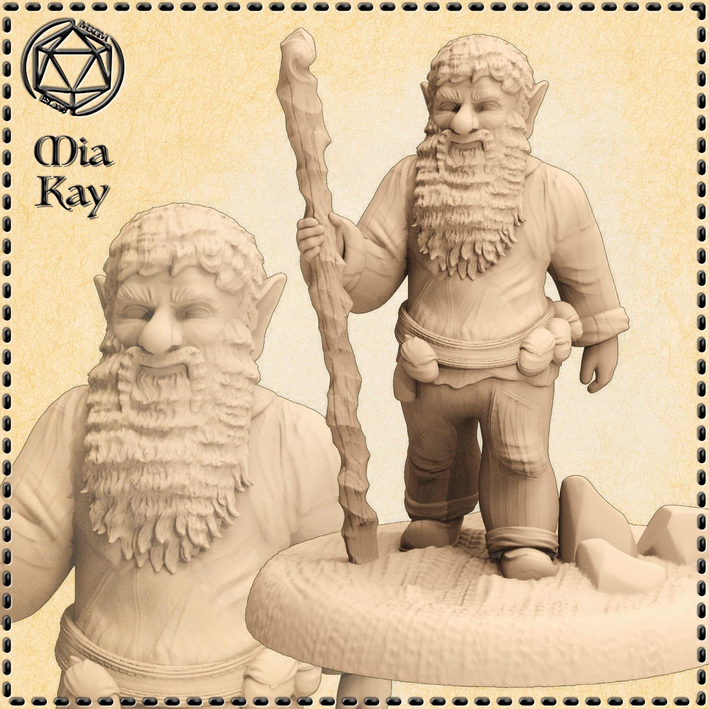 Forest Gnome miniature by M3DM