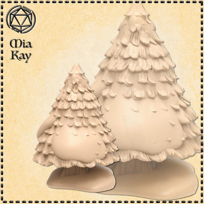Set of 3 Snowy Trees miniature by M3DM