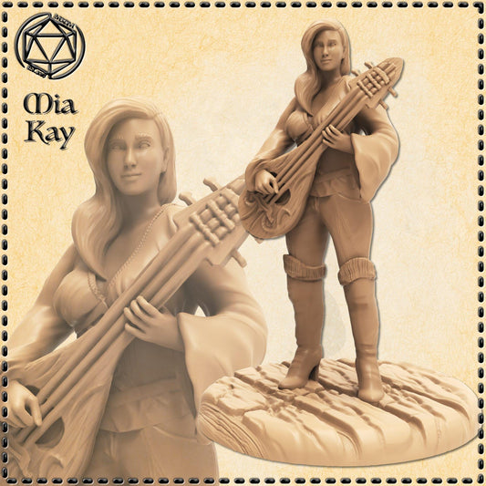 Female Bard with Lute miniature by M3DM
