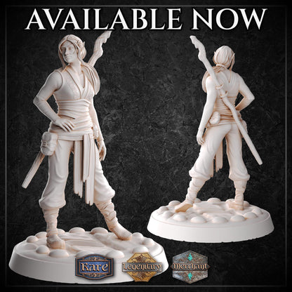 Female Elf Monk miniature by M3DM