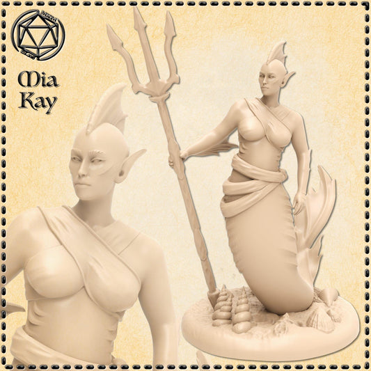 Female Merfolk miniature by M3DM