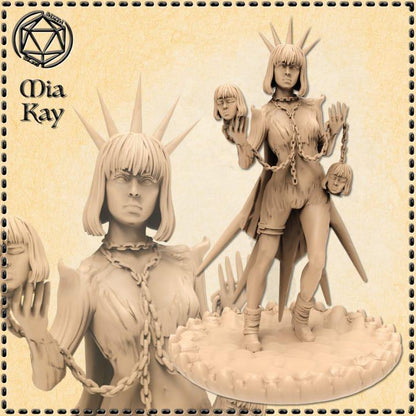 Female Necromancer miniature by M3DM