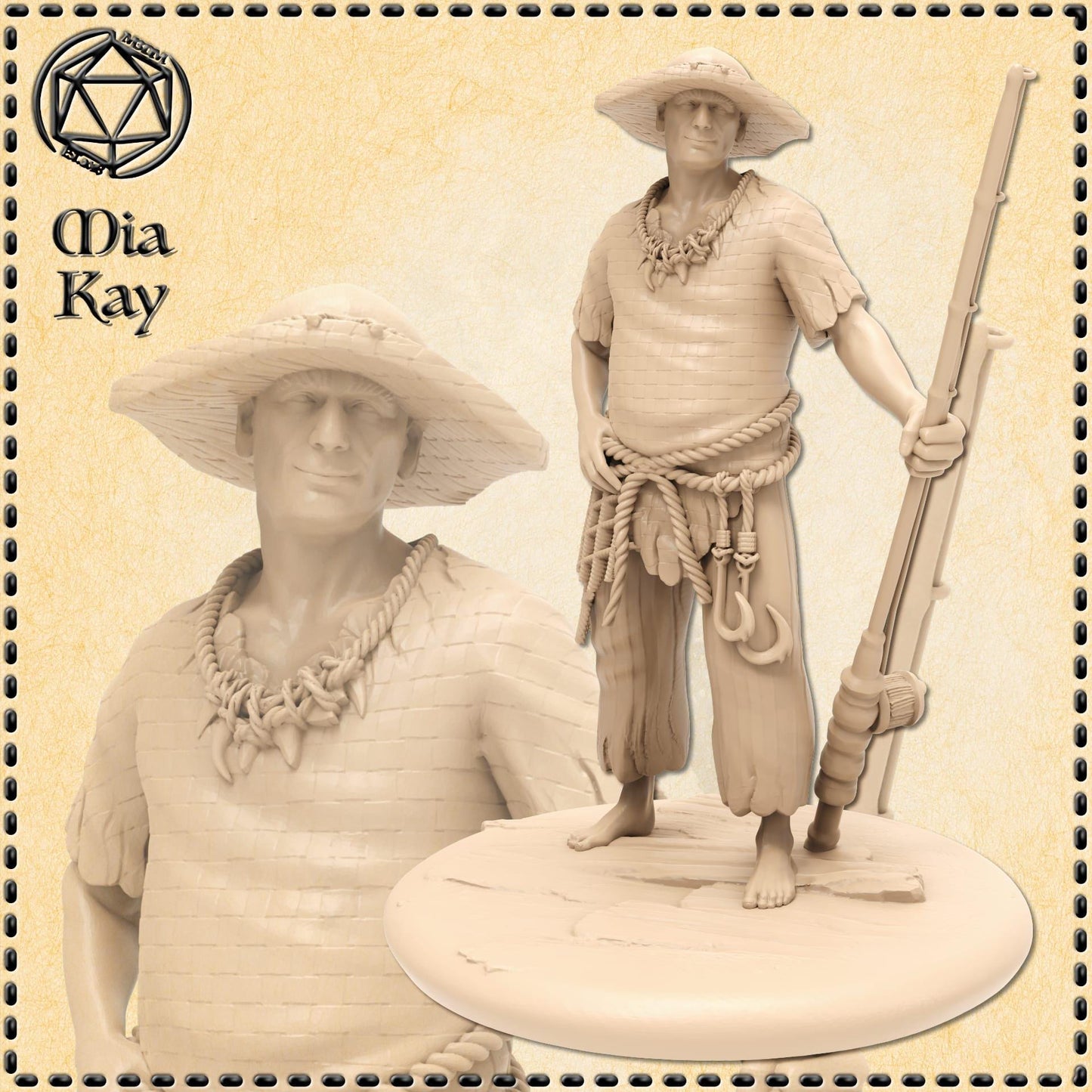 Human Fisherman miniature by M3DM