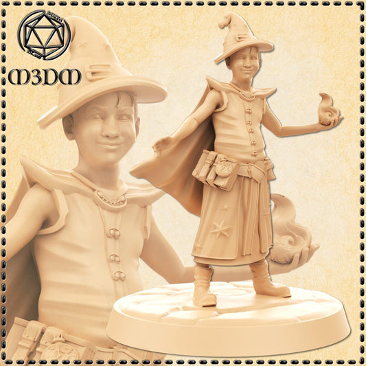 Human Wizard Child miniature by M3DM