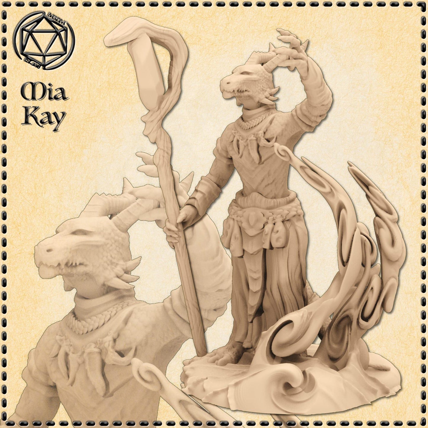 Kobold Witch Doctor miniature by M3DM