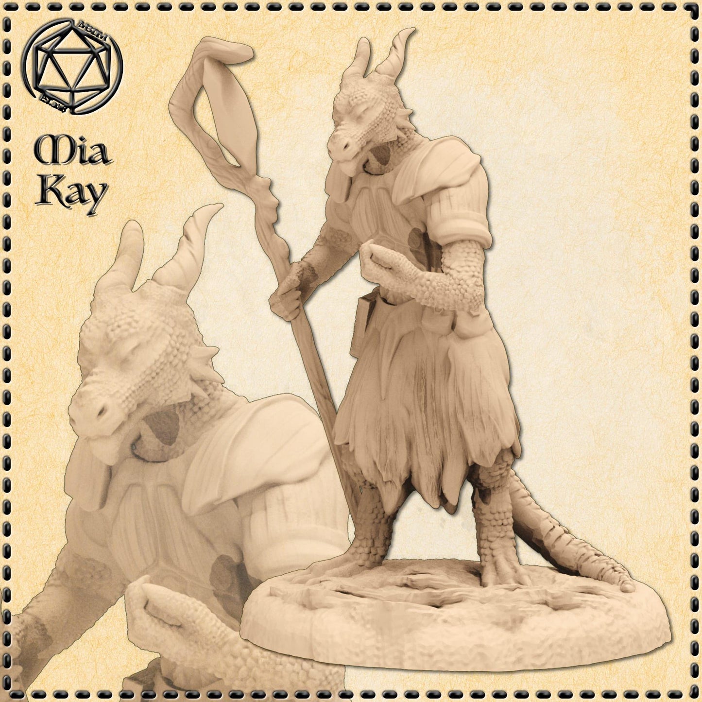 Kobold Wizard miniature by M3DM