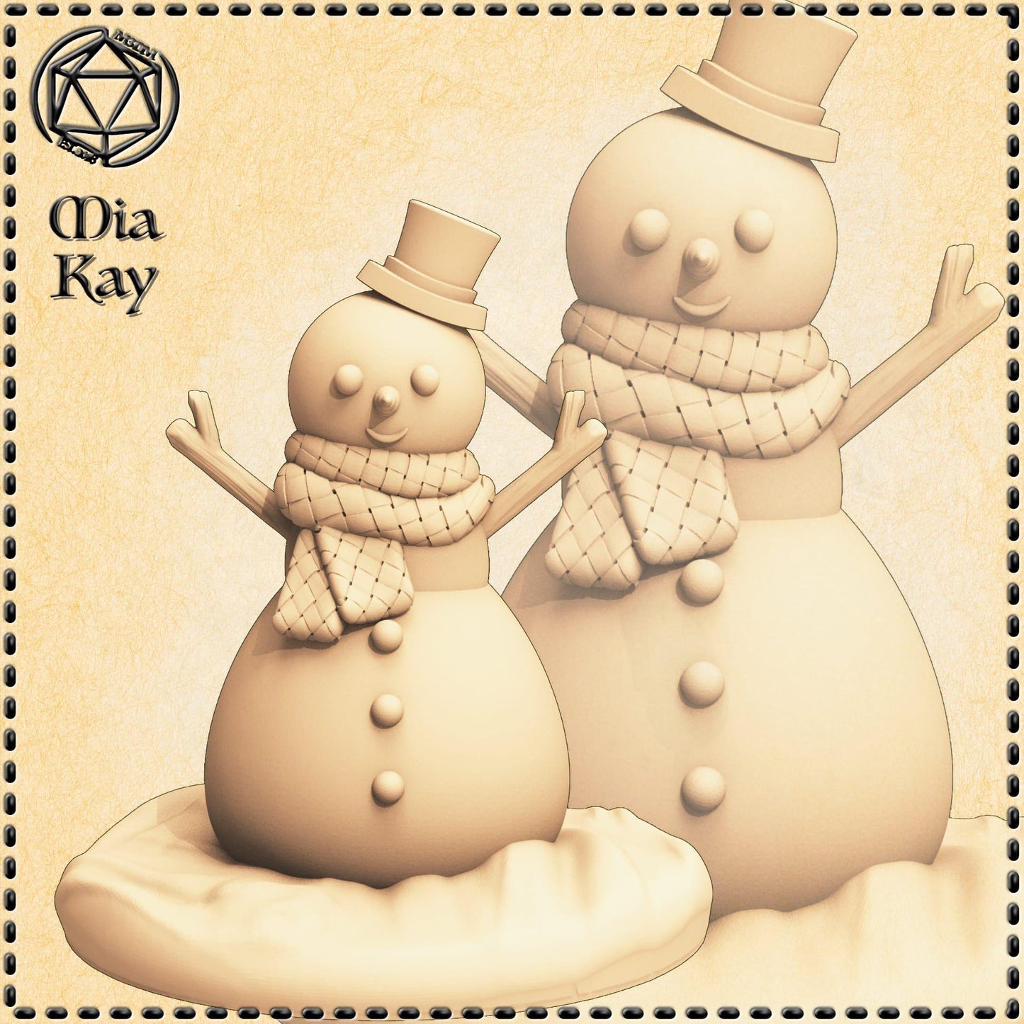 Snowman mimic miniature by M3DM