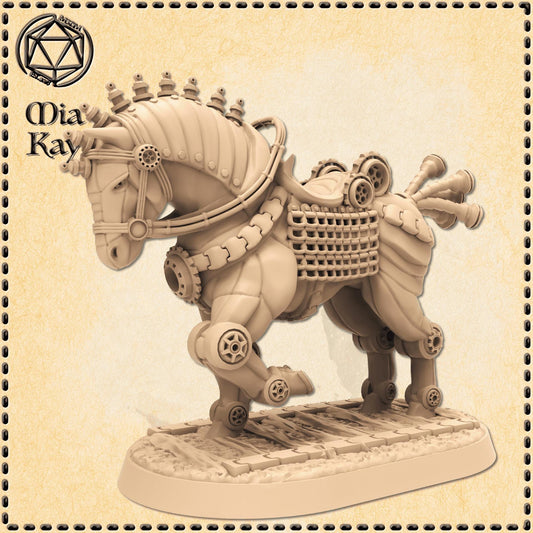 Steampunk Work Horse miniature by M3DM