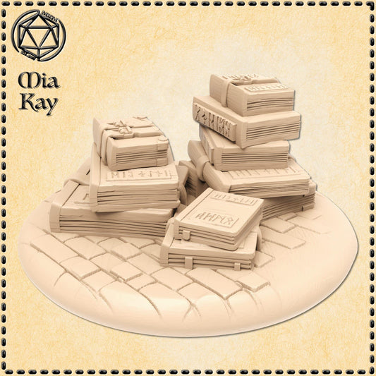 Book Pile miniature by M3DM
