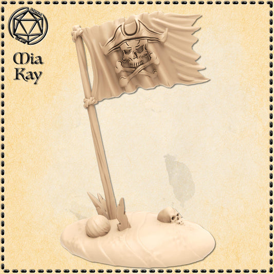 Jolly Roger Flag miniature by M3DM