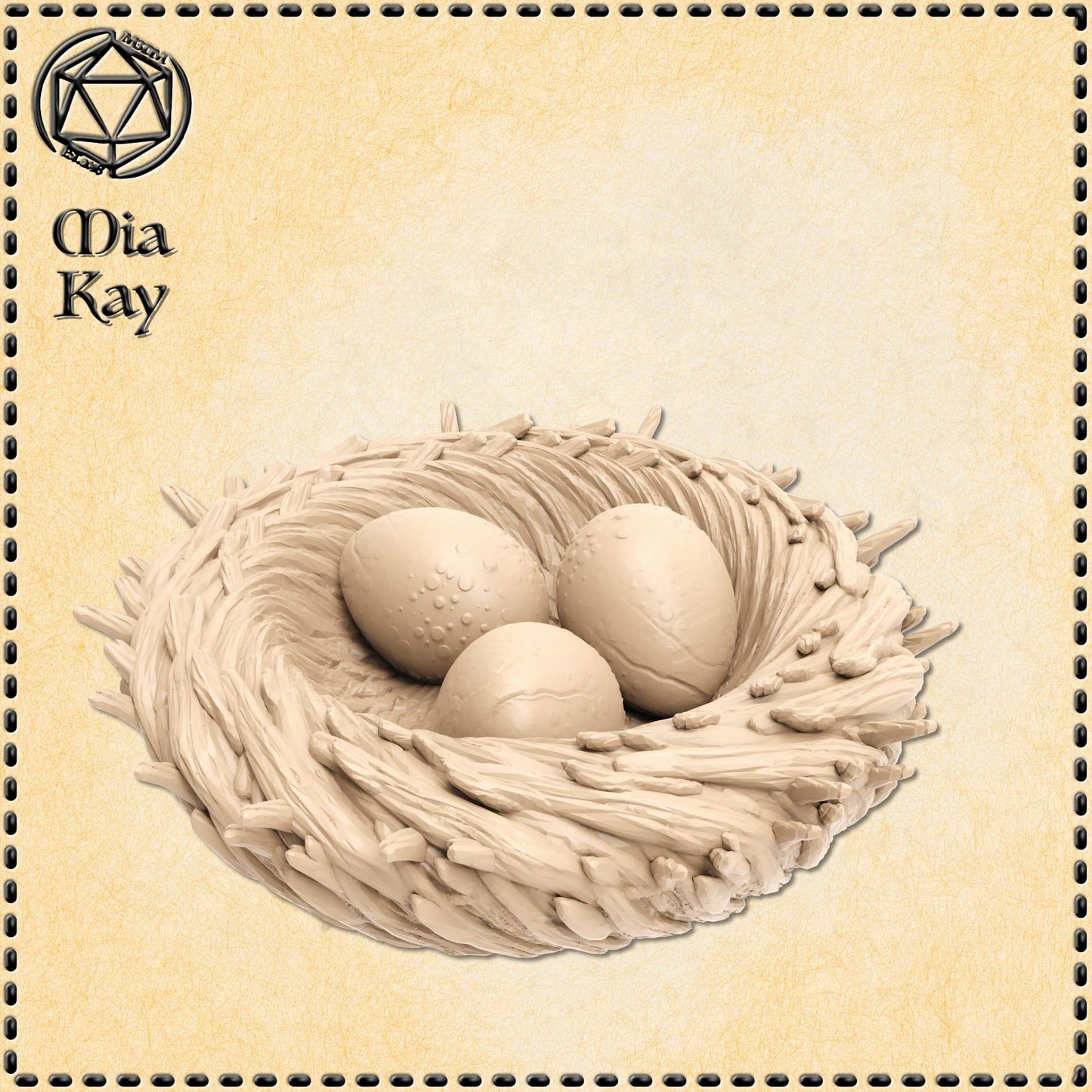Nest with Eggs miniature by M3DM