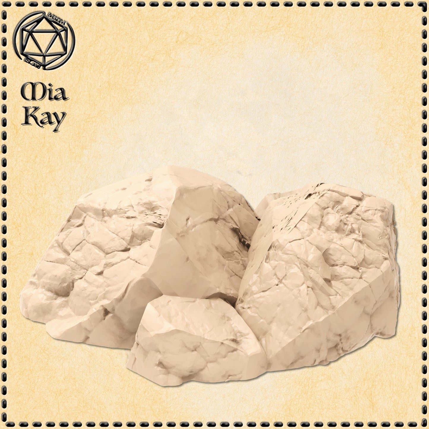 Set of 3 Rocks miniature by M3DM