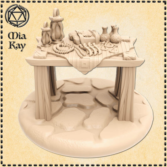 Table with Wares miniature by M3DM