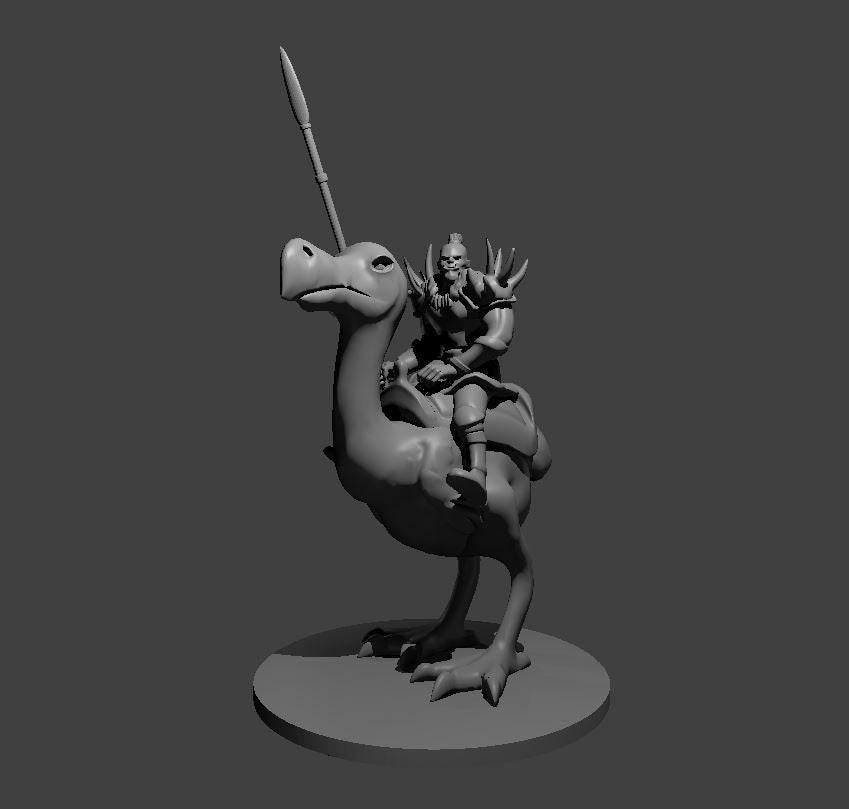 Orc Axe Beak Rider miniature by MZ4250