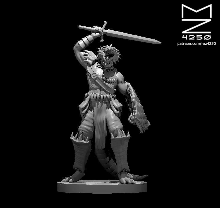 Red Half Dragon miniature by MZ4250