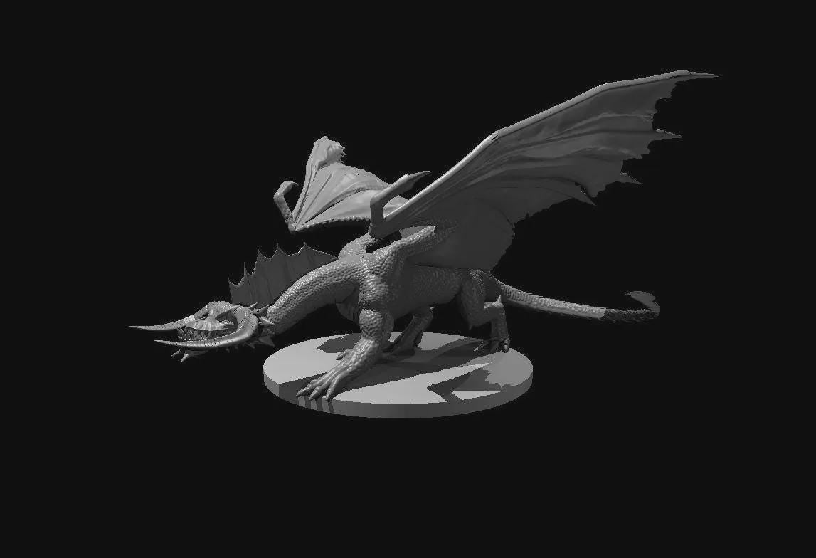 Black Dragon Ancient Adult Young Wyrmling miniature by MZ4250
