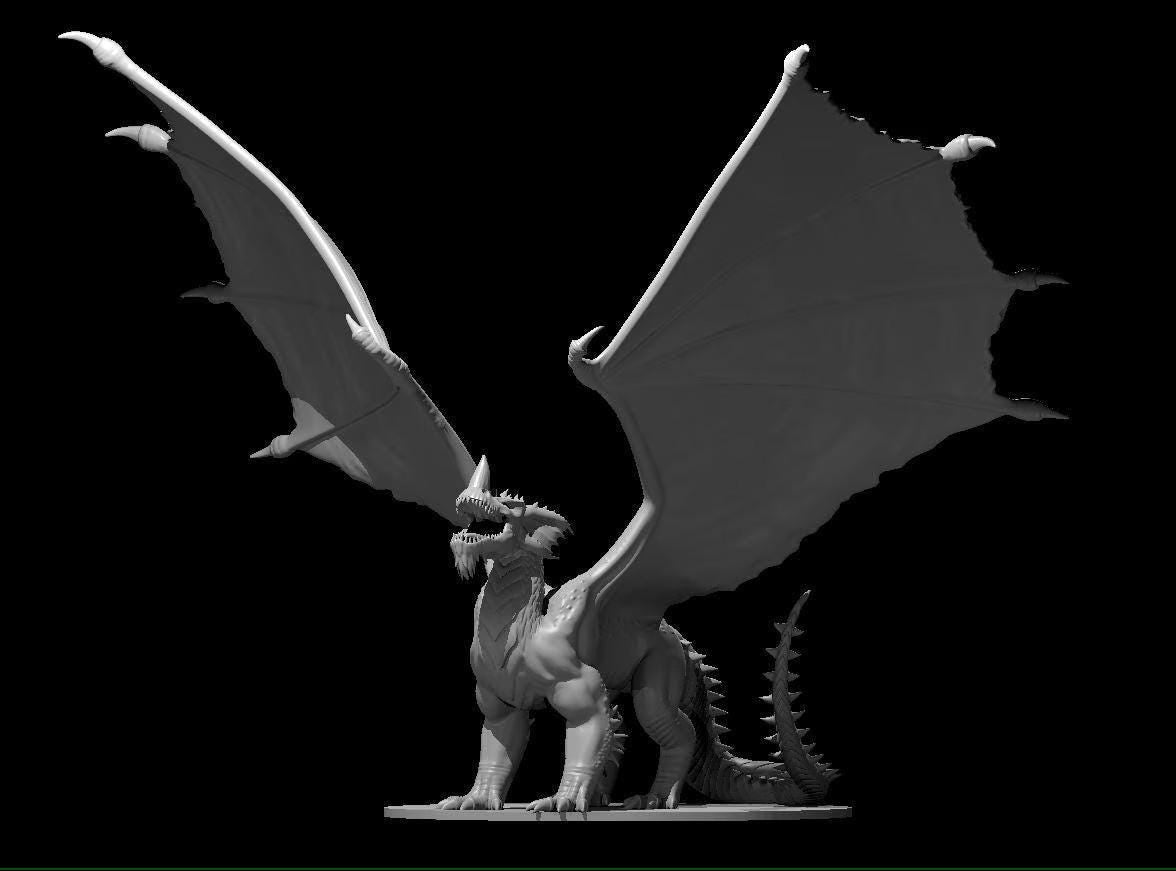 Blue Dragon Ancient Adult Young Wyrmling miniature by MZ4250