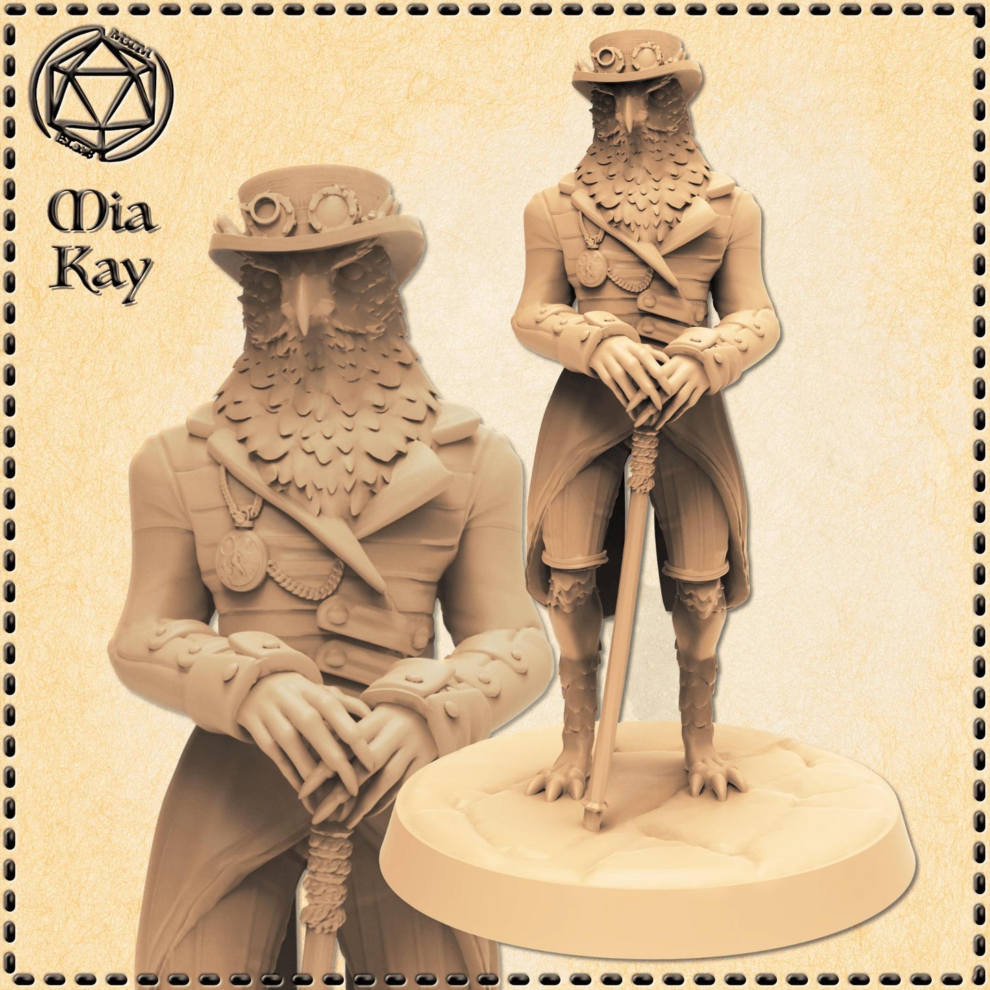 Owlfolk Noble miniature by M3DM