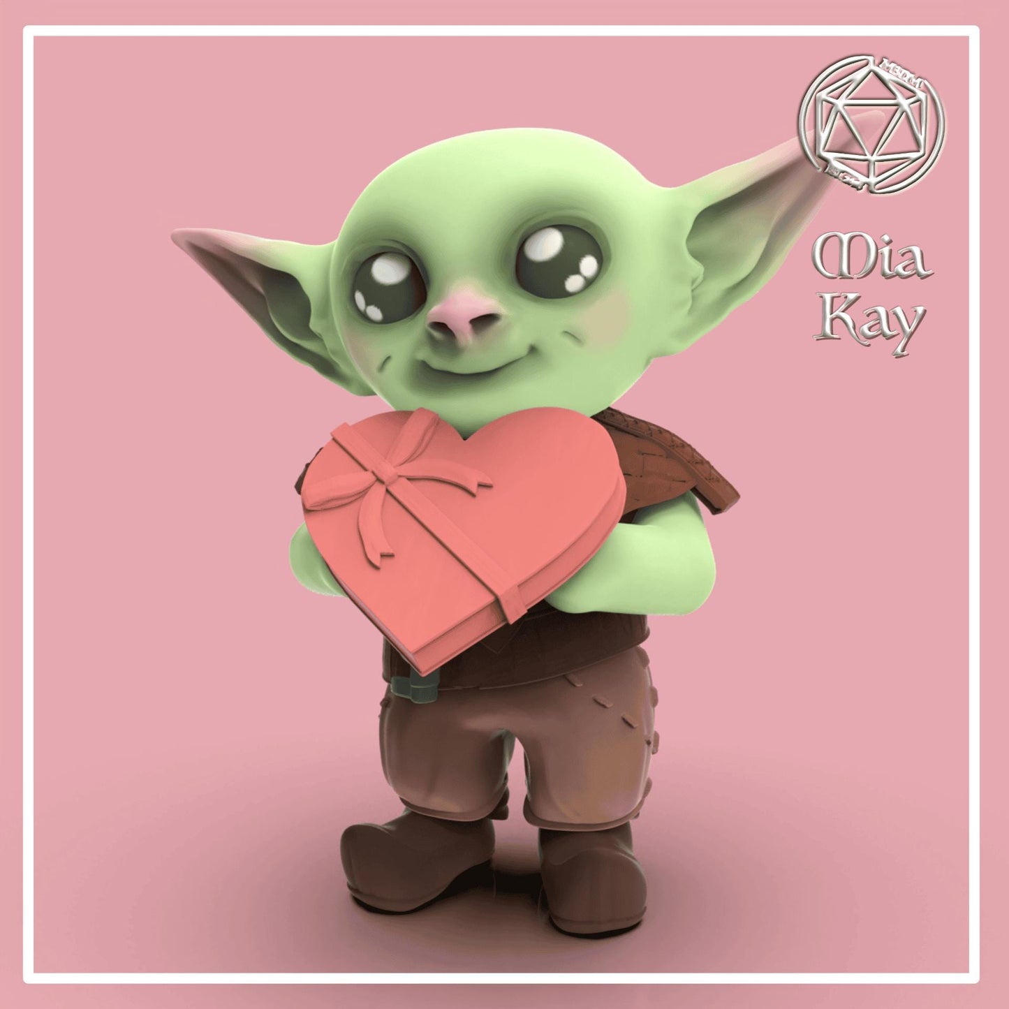 Baby Goblin Valentine's Day Heart miniature by M3DM