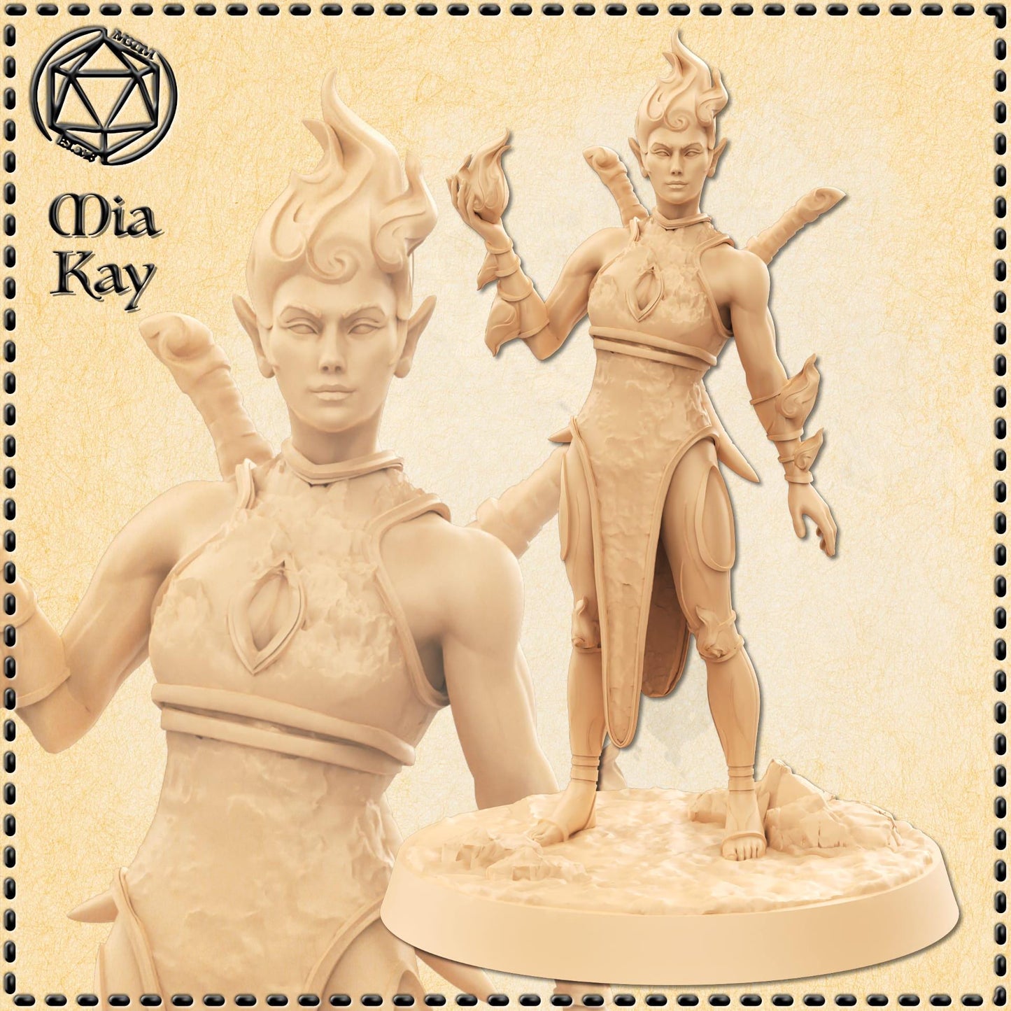 Fireborn Female miniature by M3DM