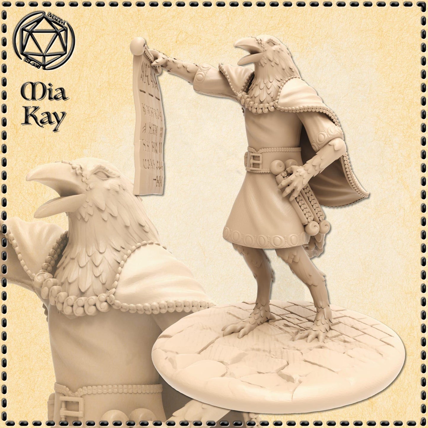 Birdfolk Town Crier miniature by M3DM