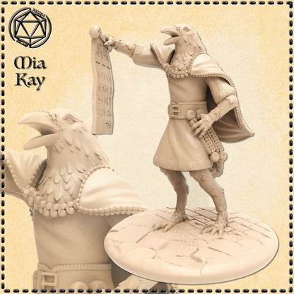 Birdfolk Town Crier miniature by M3DM