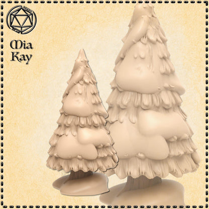 Set of 3 Snowy Trees miniature by M3DM