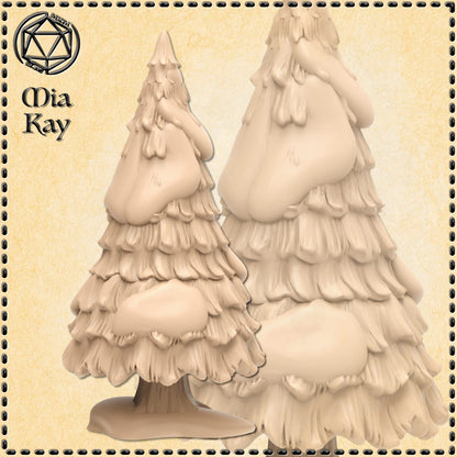 Set of 3 Snowy Trees miniature by M3DM